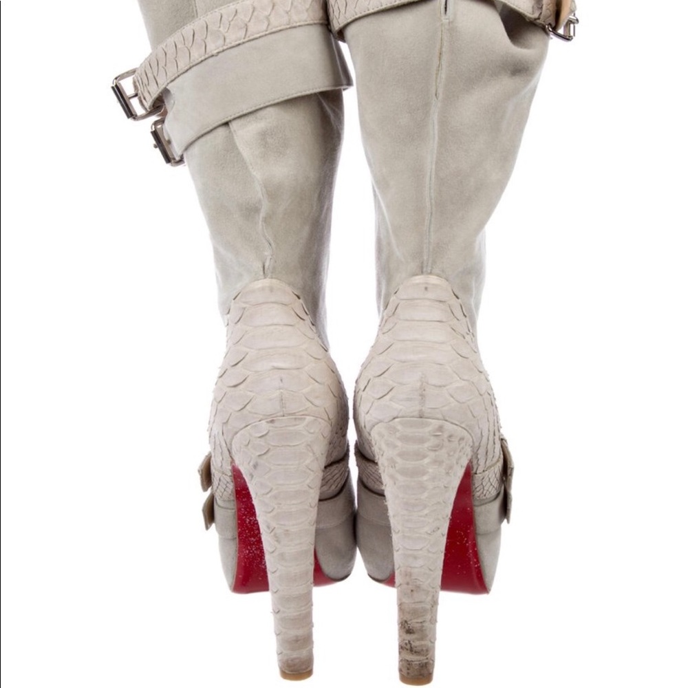 Python Trimmed Christian Louboutin Boot - image 4